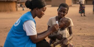 Polio Eradication Zamfara vaccination team working in a rural community